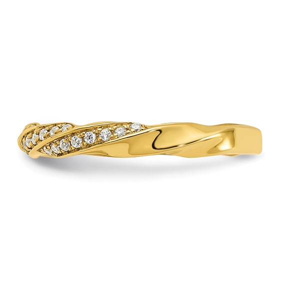 14K Twisted 1/5 carat Diamond Complete Wedding Band