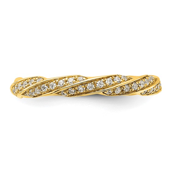 14K Twisted 1/5 carat Diamond Complete Wedding Band