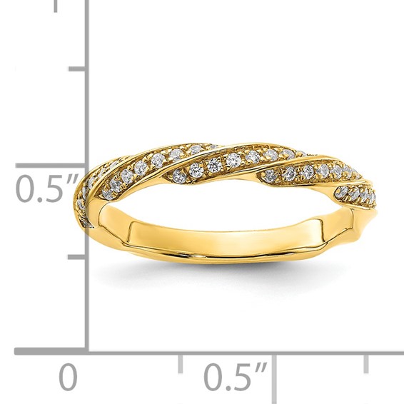14K Twisted 1/5 carat Diamond Complete Wedding Band