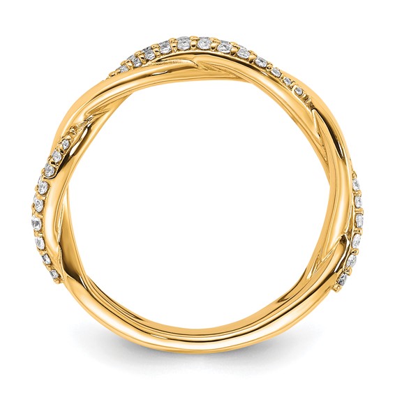 14K Polished 1/4 carat Diamond Twist Fashion Ring