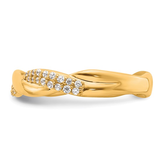 14K Polished 1/4 carat Diamond Twist Fashion Ring