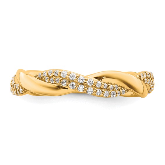 14K Polished 1/4 carat Diamond Twist Fashion Ring