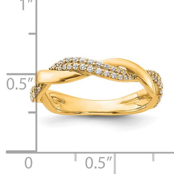 14K Polished 1/4 carat Diamond Twist Fashion Ring