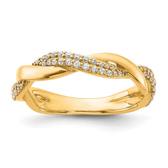 14K Polished 1/4 carat Diamond Twist Fashion Ring