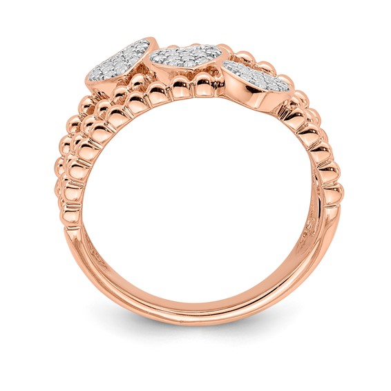 Sterling Silver w/Rose PlateSterling Silver CZ Fashion Band