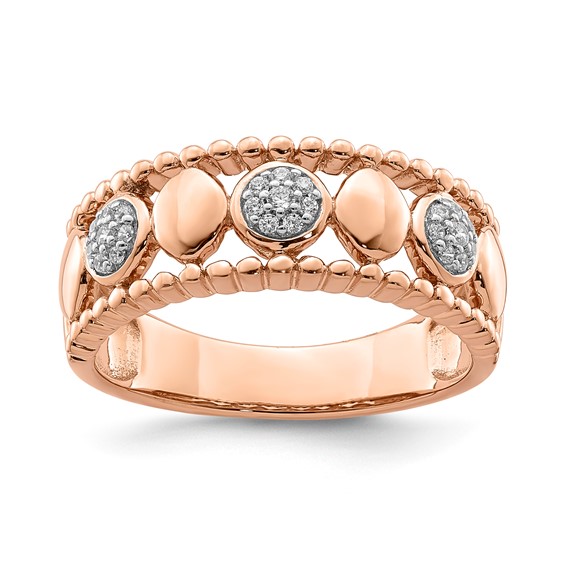 Sterling Silver w/Rose PlateSterling Silver CZ Fashion Band