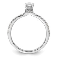 14K White Gold 0.25 Carat Lab Grown Diamond VS SI+ G+ 0.50 Carat Oval Center Semi Mount Solitaire Engagement Ring view 2