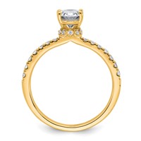 14K Yellow Gold 1.38 Carat Lab Grown Diamond VS SI+ G+ Oval Complete Solitaire Engagement Ring view 2
