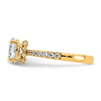 14K Yellow Gold 1.38 Carat Lab Grown Diamond VS SI+ G+ Oval Complete Solitaire Engagement Ring view 3