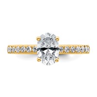 14K Yellow Gold 1.38 Carat Lab Grown Diamond VS SI+ G+ Oval Complete Solitaire Engagement Ring view 4