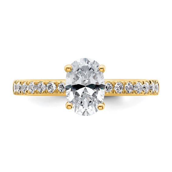 14k 1 3/8 carat Lab Grown Diamond VS/SI+ G+ Oval Complete Solitaire Engagement Ring