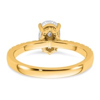 14K Yellow Gold 1.38 Carat Lab Grown Diamond VS SI+ G+ Oval Complete Solitaire Engagement Ring view 5