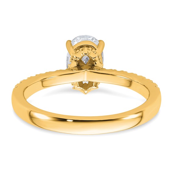 14k 1 3/8 carat Lab Grown Diamond VS/SI+ G+ Oval Complete Solitaire Engagement Ring