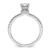 14K White Gold 1.38 Carat Lab Grown Diamond VS SI+ G+ Oval Complete Solitaire Engagement Ring view 2