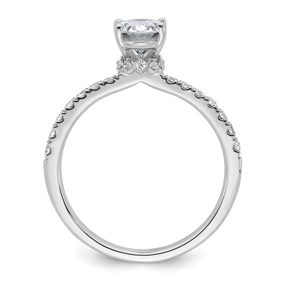 14k White Gold 1 3/8 carat Lab Grown Diamond VS/SI+ G+ Oval Complete Solitaire Engagement Ring