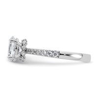 14K White Gold 1.38 Carat Lab Grown Diamond VS SI+ G+ Oval Complete Solitaire Engagement Ring view 3