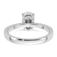 14K White Gold 1.38 Carat Lab Grown Diamond VS SI+ G+ Oval Complete Solitaire Engagement Ring view 5