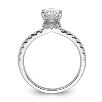 14K White Gold 1.75 Carat Lab Grown Diamond VS SI+ G+ Oval Complete Solitaire Engagement Ring view 2