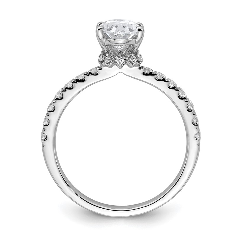 14k White Gold 1 3/4 carat Lab Grown Diamond VS/SI+ G+ Oval Complete Solitaire Engagement Ring