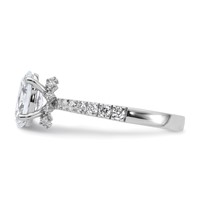 14K White Gold 1.75 Carat Lab Grown Diamond VS SI+ G+ Oval Complete Solitaire Engagement Ring view 3