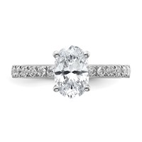 14K White Gold 1.75 Carat Lab Grown Diamond VS SI+ G+ Oval Complete Solitaire Engagement Ring view 4