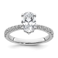 14K White Gold 1.75 Carat Lab Grown Diamond VS SI+ G+ Oval Complete Solitaire Engagement Ring view 1