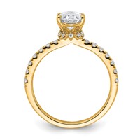 14K Yellow Gold 0.25 Carat Lab Grown Diamond VS SI+ G+ 1.50 Carat Oval Center Semi Mount Solitaire Engagement Ring view 2