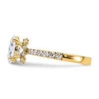 14K Yellow Gold 0.25 Carat Lab Grown Diamond VS SI+ G+ 1.50 Carat Oval Center Semi Mount Solitaire Engagement Ring view 3