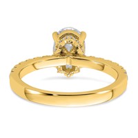 14K Yellow Gold 0.25 Carat Lab Grown Diamond VS SI+ G+ 1.50 Carat Oval Center Semi Mount Solitaire Engagement Ring view 5