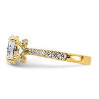 14K Yellow Gold 2.50 Carat Lab Grown Diamond VS SI+ G+ Oval Complete Solitaire Engagement Ring view 3