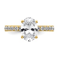 14K Yellow Gold 2.50 Carat Lab Grown Diamond VS SI+ G+ Oval Complete Solitaire Engagement Ring view 4