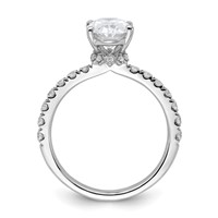 14K White Gold 2.50 Carat Lab Grown Diamond VS SI+ G+ Oval Complete Solitaire Engagement Ring view 2