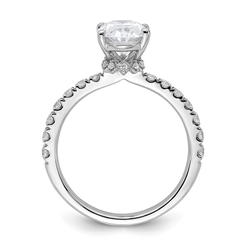 14k White Gold 2 1/2 carat Lab Grown Diamond VS/SI+ G+ Oval Complete Solitaire Engagement Ring
