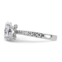 14K White Gold 2.50 Carat Lab Grown Diamond VS SI+ G+ Oval Complete Solitaire Engagement Ring view 3