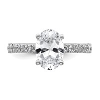 14K White Gold 2.50 Carat Lab Grown Diamond VS SI+ G+ Oval Complete Solitaire Engagement Ring view 4