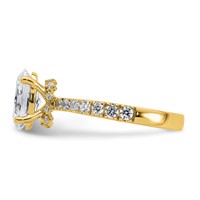 14K Yellow Gold 0.25 Carat Lab Grown Diamond VS SI+ G+ 2 Carat Oval Center Semi Mount Solitaire Engagement Ring view 4