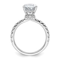 14K White Gold 3.20 Carat Lab Grown Diamond VS SI+ G+ Oval Complete Solitaire Engagement Ring view 2