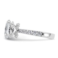 14K White Gold 3.20 Carat Lab Grown Diamond VS SI+ G+ Oval Complete Solitaire Engagement Ring view 3