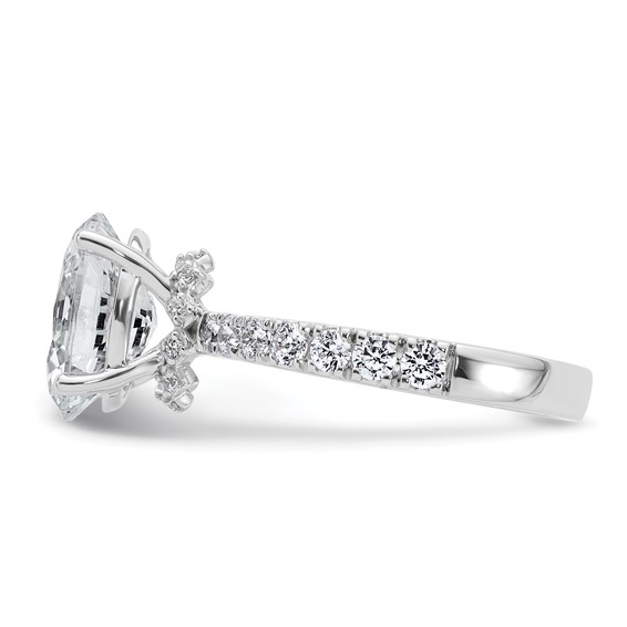 14k White Gold 3 1/5 carat Lab Grown Diamond VS/SI+ G+ Oval Complete Solitaire Engagement Ring