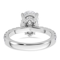 14K White Gold 3.20 Carat Lab Grown Diamond VS SI+ G+ Oval Complete Solitaire Engagement Ring view 5
