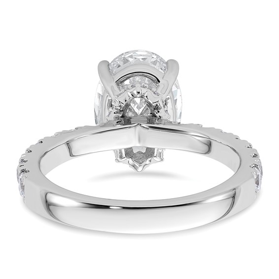 14k White Gold 3 1/5 carat Lab Grown Diamond VS/SI+ G+ Oval Complete Solitaire Engagement Ring