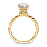 14K Yellow Gold 3.20 Carat Lab Grown Diamond VS SI+ G+ Oval Complete Solitaire Engagement Ring view 2