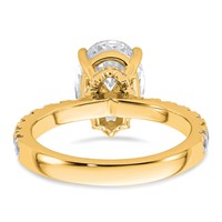 14K Yellow Gold 3.20 Carat Lab Grown Diamond VS SI+ G+ Oval Complete Solitaire Engagement Ring view 5