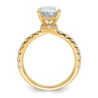 14K Yellow Gold 3.20 Carat Certified Lab Grown Diamond VS+ F+ Oval Complete Solitaire Engagement Ring view 2