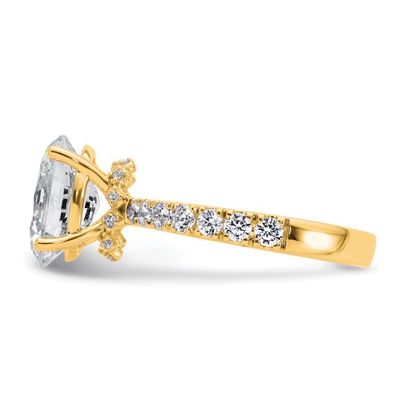 14k 5/8 carat Lab Grown Diamond VS/SI+ G+ 2 1/2 carat Oval Center Semi Mount Solitaire Engagement Ring