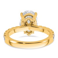 14K Yellow Gold 3.20 Carat Certified Lab Grown Diamond VS+ F+ Oval Complete Solitaire Engagement Ring view 5