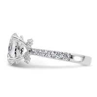 14K White Gold 3.20 Carat Certified Lab Grown Diamond VS+ F+ Oval Complete Solitaire Engagement Ring view 3