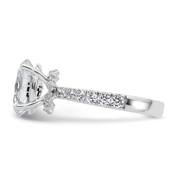 14k White Gold 3 1/5 carat Certified Lab Grown Diamond VS+ F+ Oval Complete Solitaire Engagement Ring