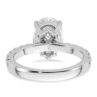 14K White Gold 3.20 Carat Certified Lab Grown Diamond VS+ F+ Oval Complete Solitaire Engagement Ring view 5