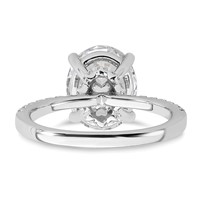 14K White Gold 3.25 Carat Lab Grown Diamond VS SI+ G+ Oval Complete Solitaire Engagement Ring view 5